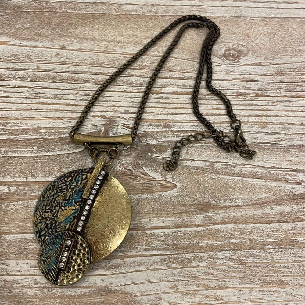 Vintage Napier Bronze Pendant Statement Necklace - Picture 3 of 4
